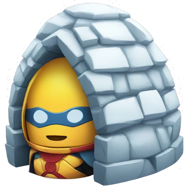 igloo and superhero emoji