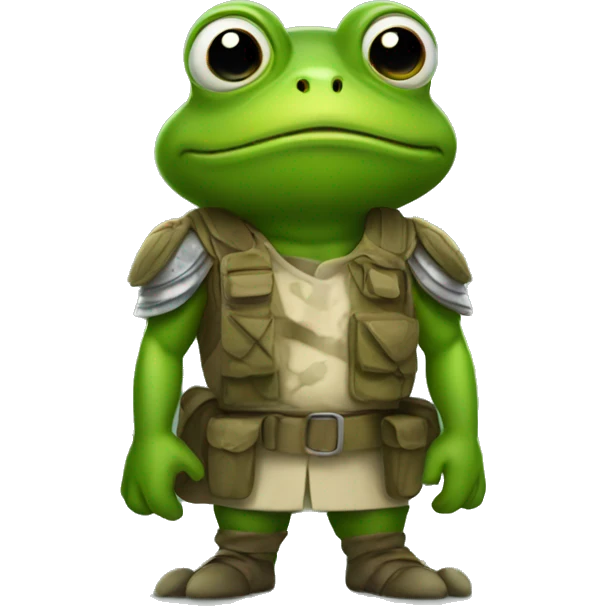 a frog about to go to war emoji