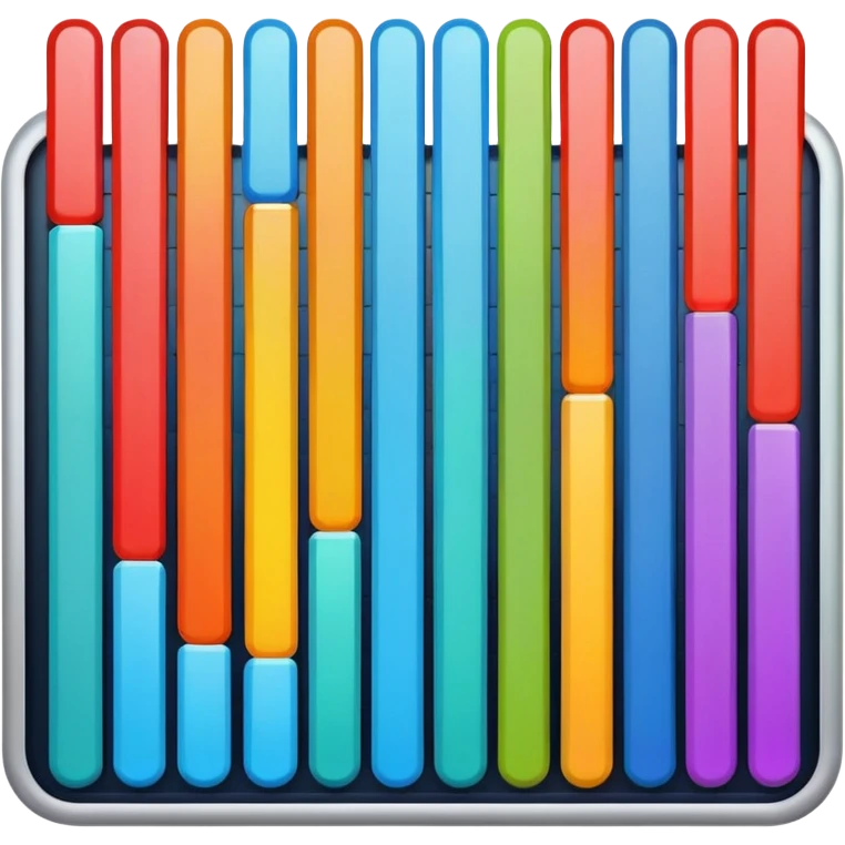 Multiple little bars merging into one big bar of survey. emoji