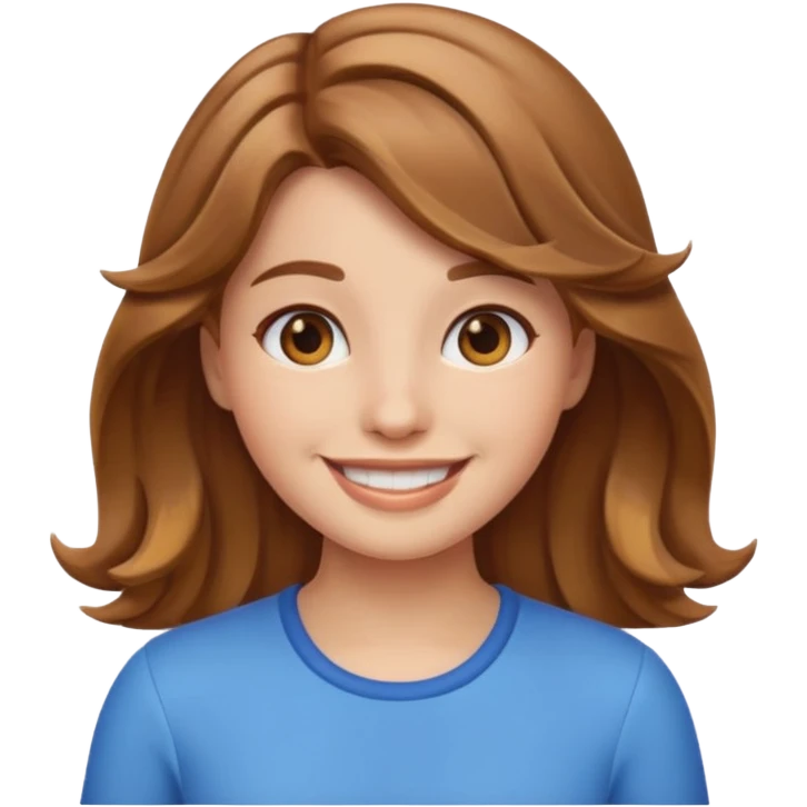emoji girl wave light brown hair emoji