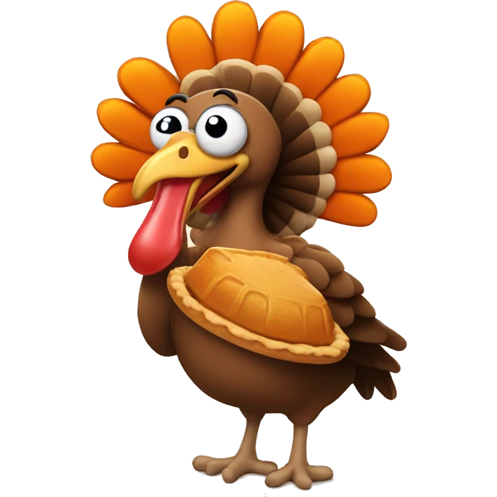 Turkey with pumpkin pie  emoji