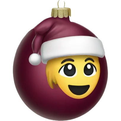 Burgundy Christmas ornamen emoji
