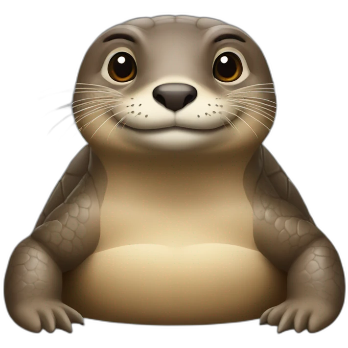 Loutre sur une tortue emoji