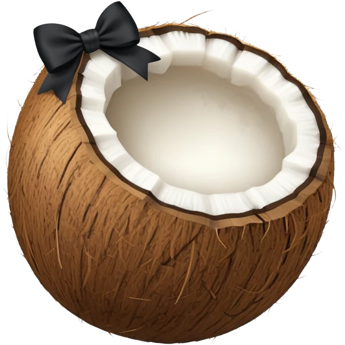 Coconut whit a black bow  emoji