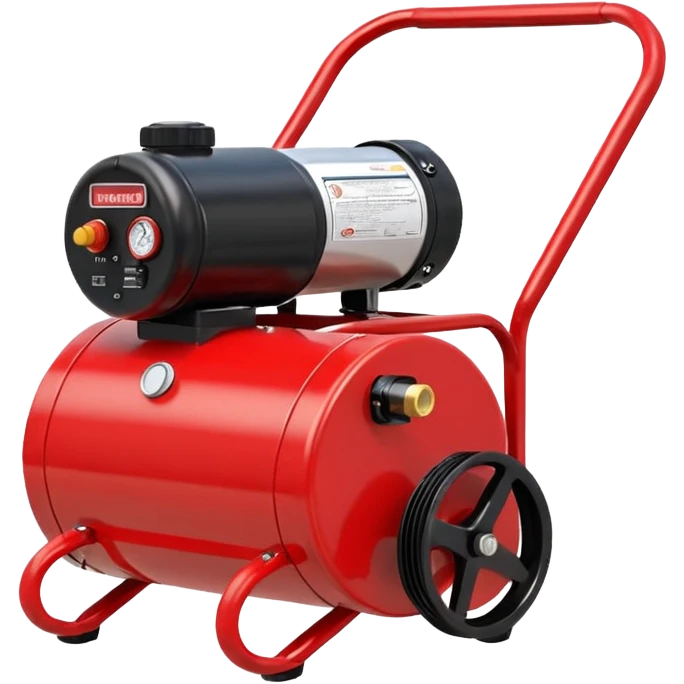 pancake air compressor cart, red color emoji