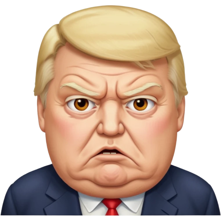 uSE THIS AS A REFERENCE PICTURE TO CREATE AN ANGRY, ELDERLY, OBESE DONALD TRUMP EMOJI emoji