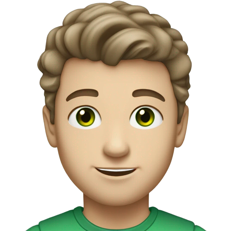 Brown hair Caucasian boy with a receding hair line with green eyes and a David Yurman necklace who’s tall and likes music is liberal  emoji