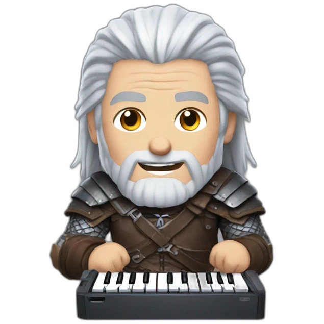 geralt of rivia holding a keyboard emoji