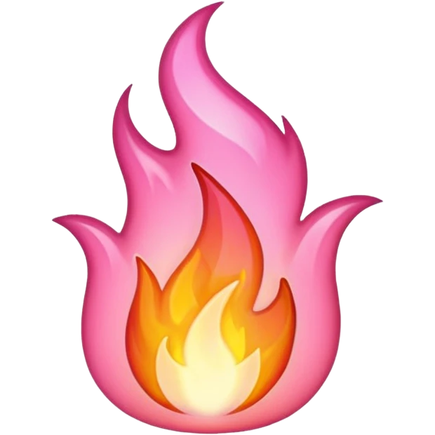 Une flammame de couleur rose emoji