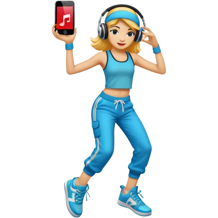 street dancer girl with music player emoji