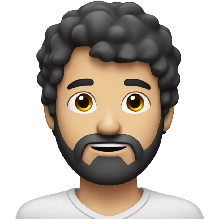 white man, dark hair, beard, head and shoulders,rubbing chin emoji