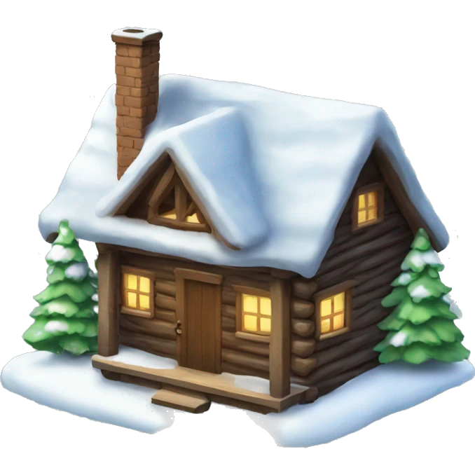 christmas winter cabin emoji