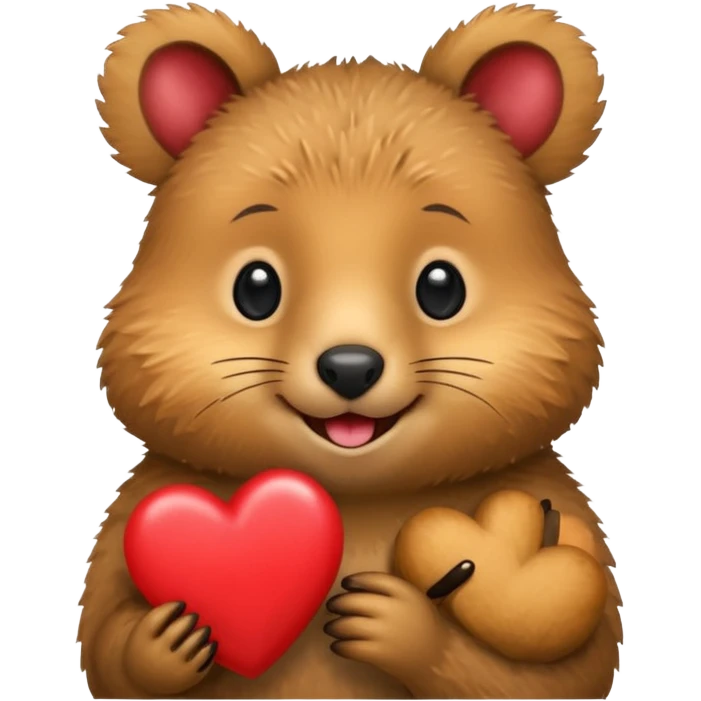 Quokka holding a heart  emoji