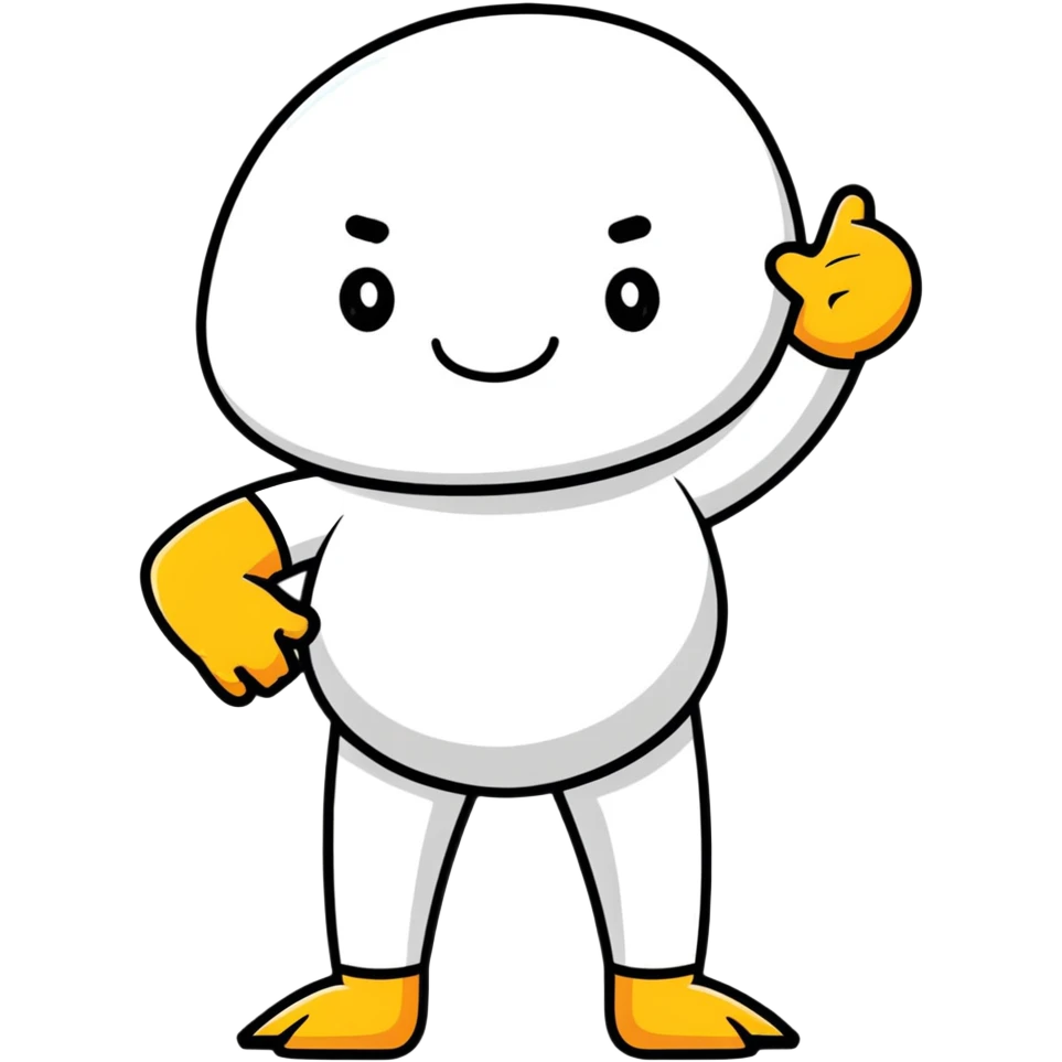 Number 1 as a cartoon character with arms and legs emoji