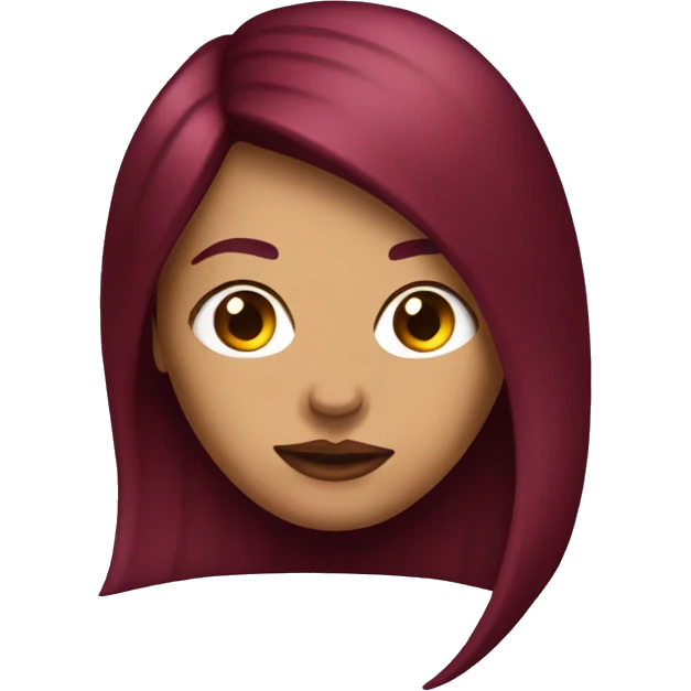 Tattooed woman with long straight burgundy hair emoji