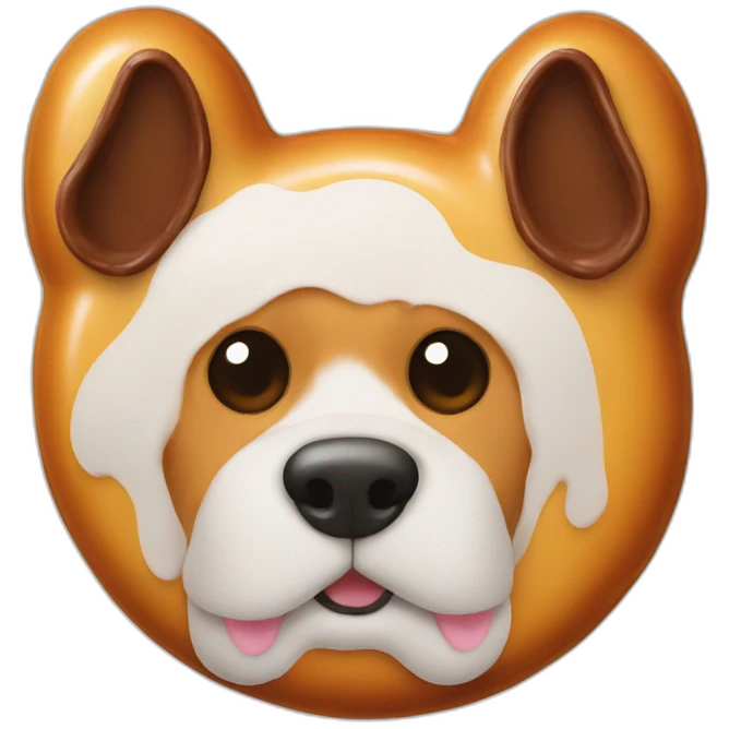 A Dog shaped donut emoji