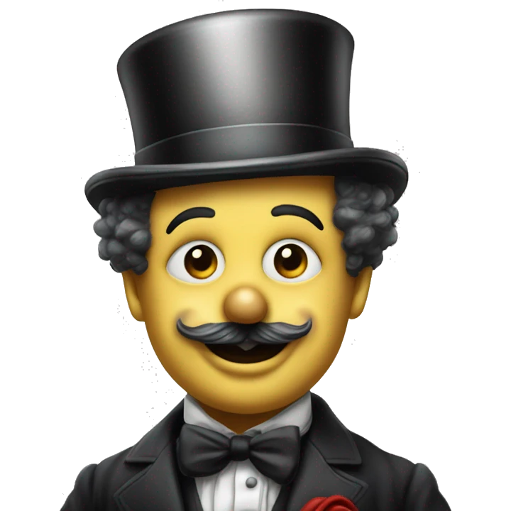 Charlie Chaplin en costume de clown emoji