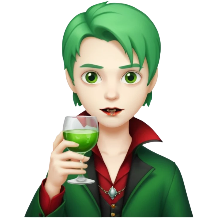 vampire Drink holders with  hat green hair  emoji