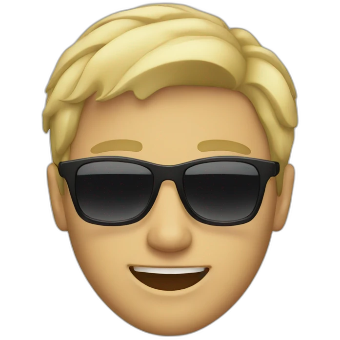 blonde guy with sunglasses emoji