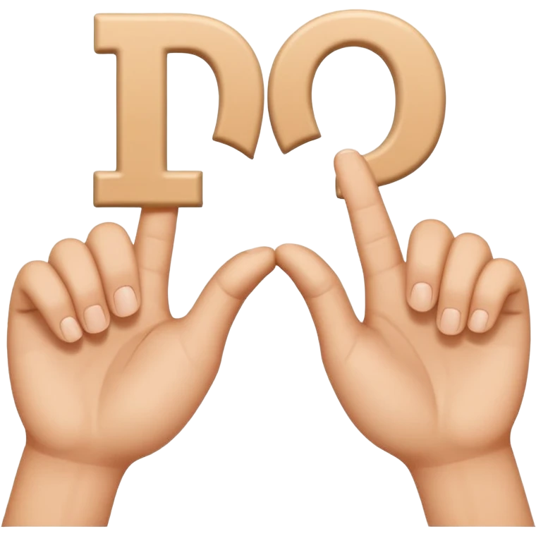 Two hands with one making a “c” and the other a “t”.. hands only use thumb and pointer fingers to create letters. The “t” goes inside the “c” and looks like it’s hanging off of it emoji