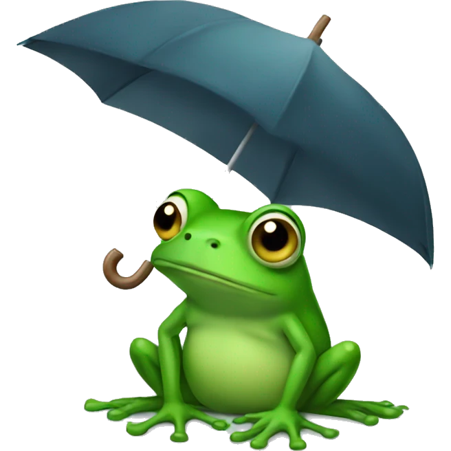 sad frog with umbrella emoji