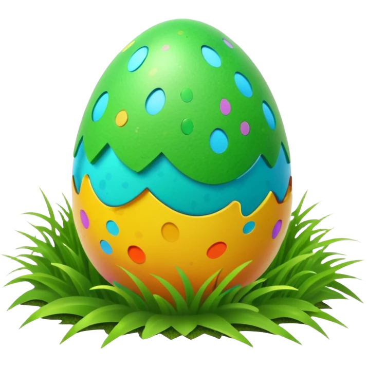 Easter egg on grass emoji
