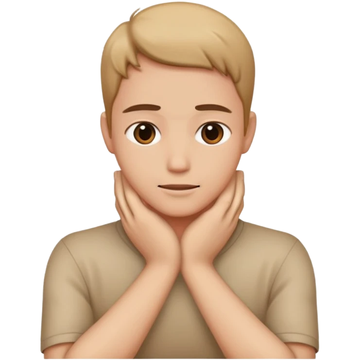 crossed hands holding neck emoji