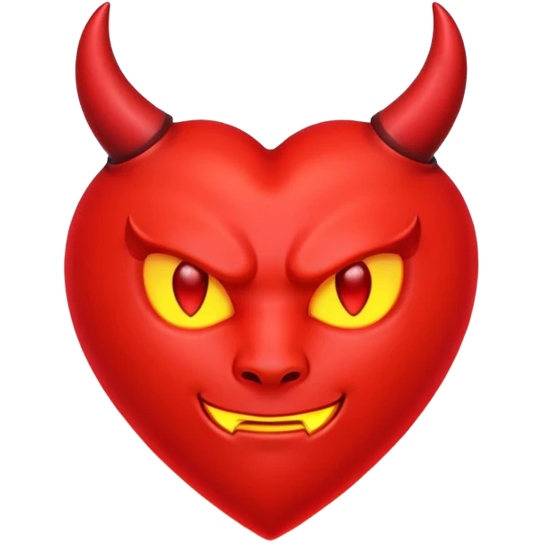 Devil heart neon emoji