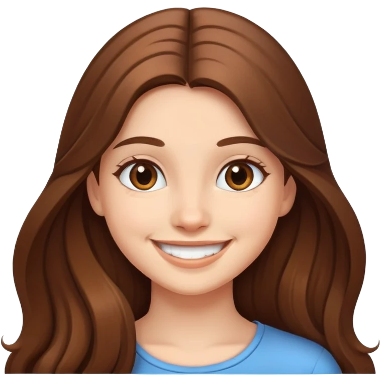 Smiling girl long hair emoji