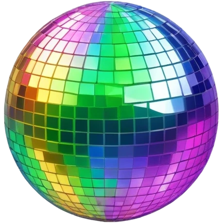 slime disco ball, shiny and colorful emoji