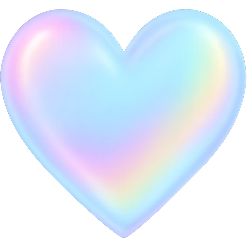 heart with a soft iridescent pastel gradient emoji