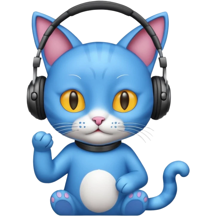 Blue cat dj emoji