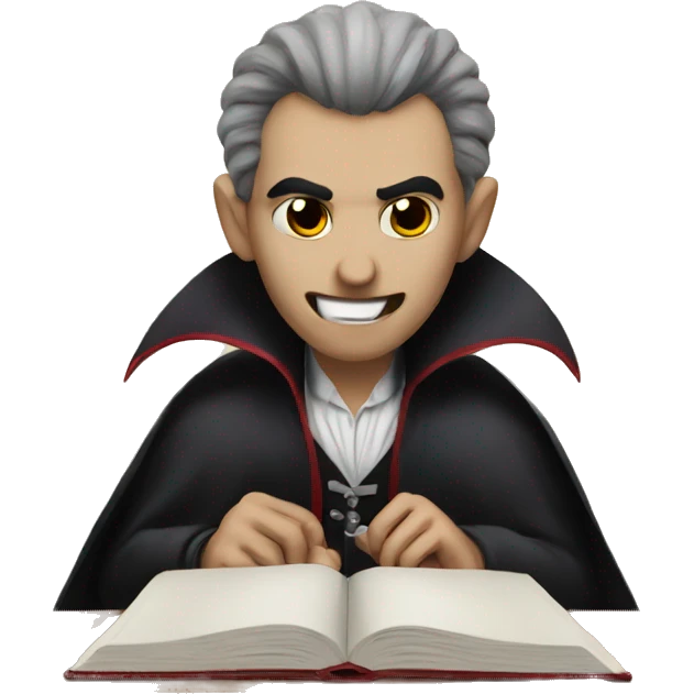 A vampire studying emoji