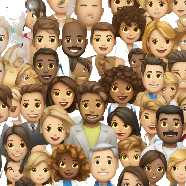 marketing group of people on white background emoji