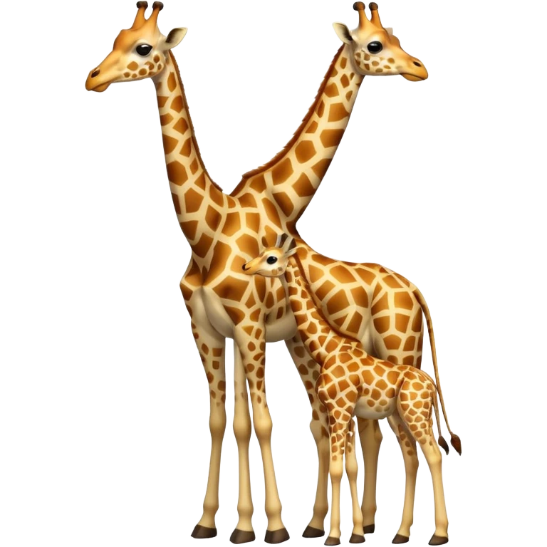 High resolution giraffe with its baby emoji
