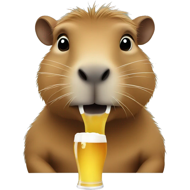 Capybara drinking beer  emoji
