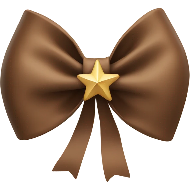 brown bow with beige star emoji