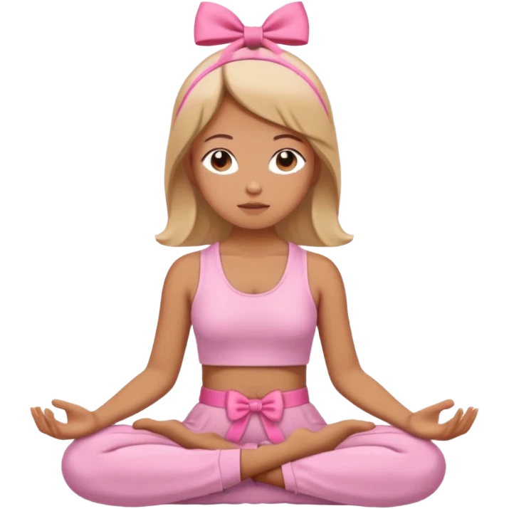 girl meditating with pink bow  emoji