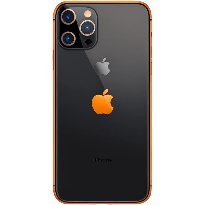 Orange iphone 17 pro max facing away from camera emoji