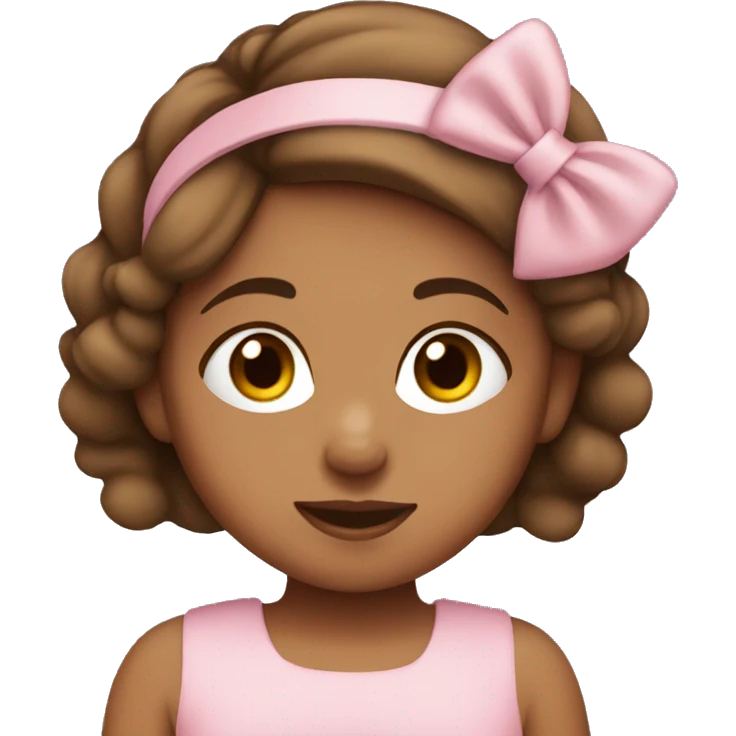 Tan girl with brown hair wearing a baby pink headband  emoji