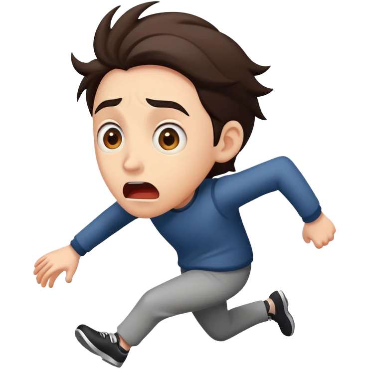 Person running away in fear, glancing back over shoulder with terrified expression emoji