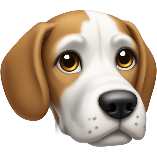 White and black beagle dog looks like snoopy emoji