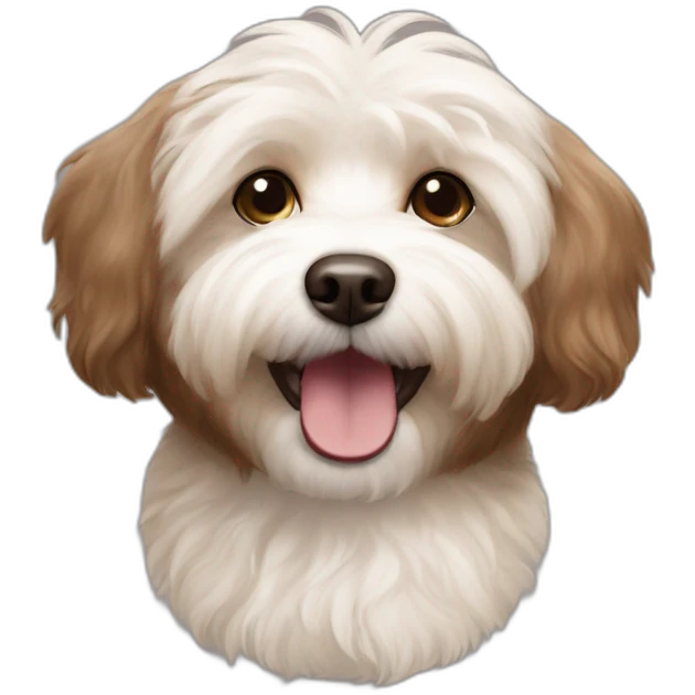 brown coloured dog bichon havanese happy face emoji