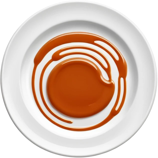 Minimal icon of a white plate with a thin, Michelin-style sauce drizzle forming a clear, distinct C shape in accent color #FF3D00. emoji