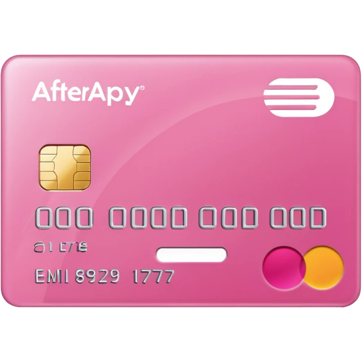 pink big afterpay word on a credit card emoji
