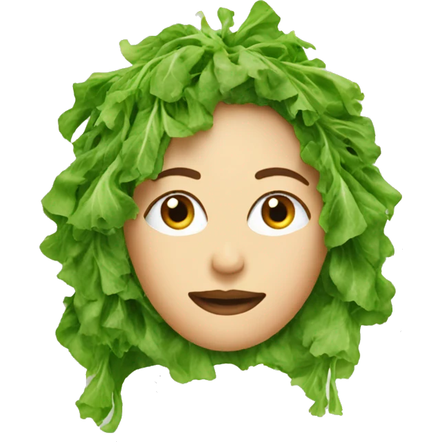 woman hair made out of salad emoji