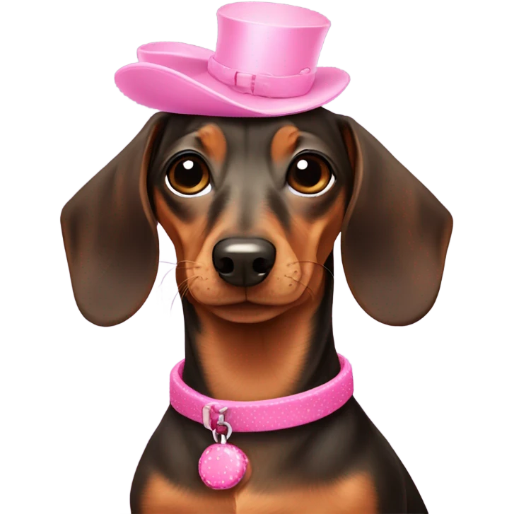 Doxy dachshund adorable with pink accessories  emoji
