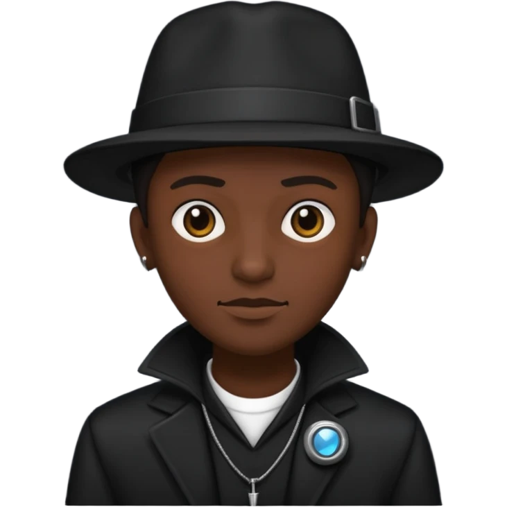 time traveler in black clothes emoji