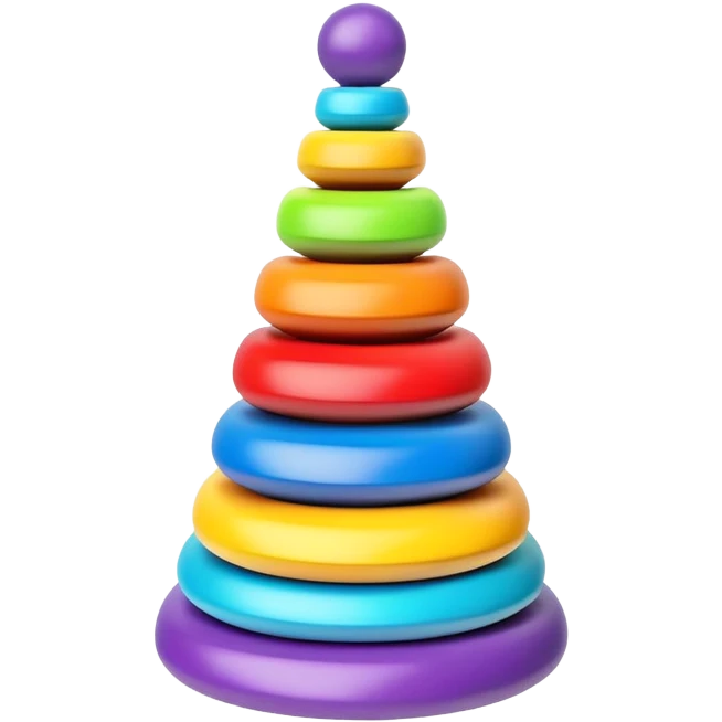 Colorful children's stacking pyramid toy with rings of different sizes emoji