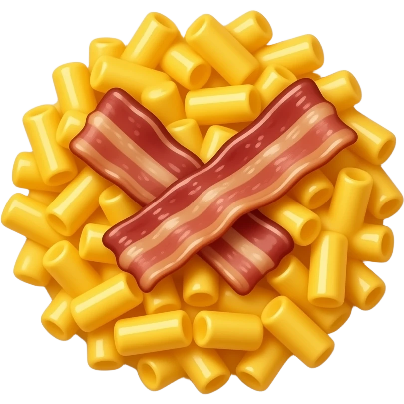 mac and cheese with bacon on a plate emoji
